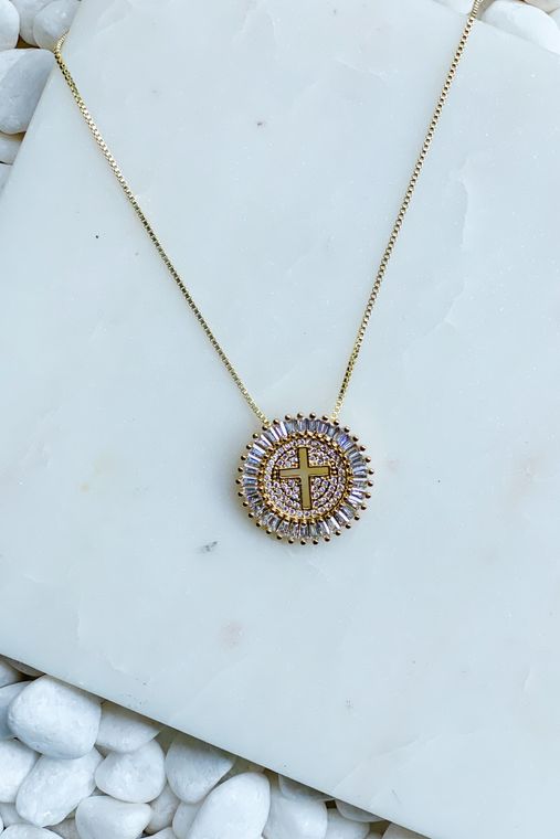 Shine Circle Cross Necklace
